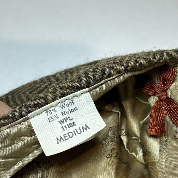STETSON Mens Paper Boy/Driver Cap Herringbone Wool/nylon Size Medium Vintage - Picture 2 of 6